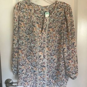 Beautiful work blouse paisley and flowers BNWT